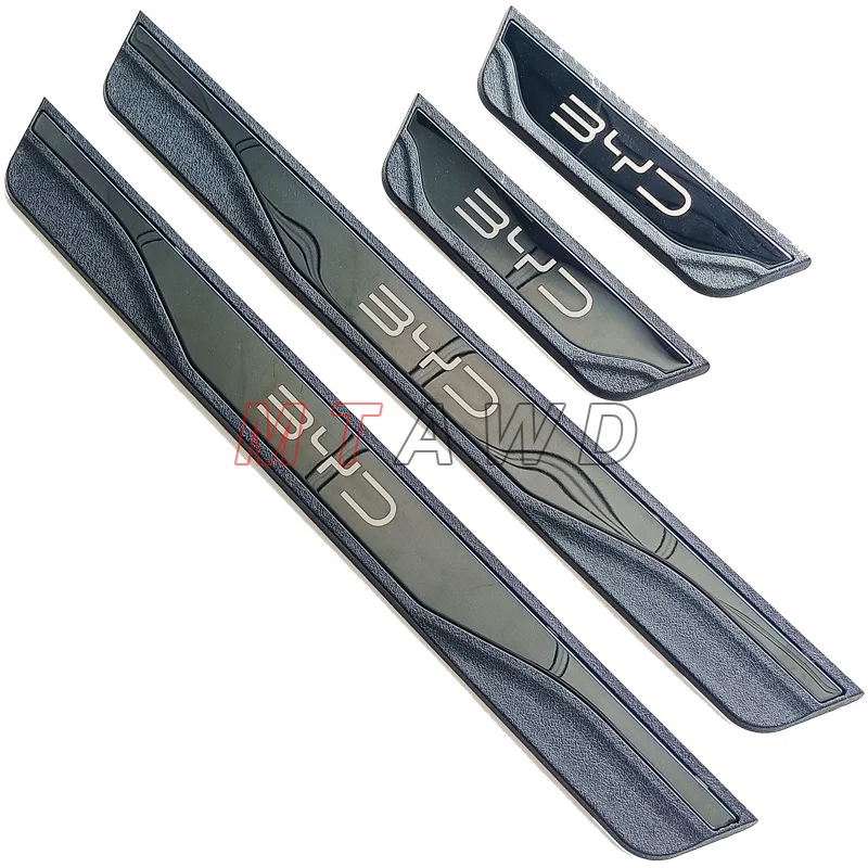 

For BYD ATTO 3 EV Accessory 2022-2025 Chrome Stainless Car Door Sill Kick Scuff Plate Guard Pedal Protector Cover Trim Styling