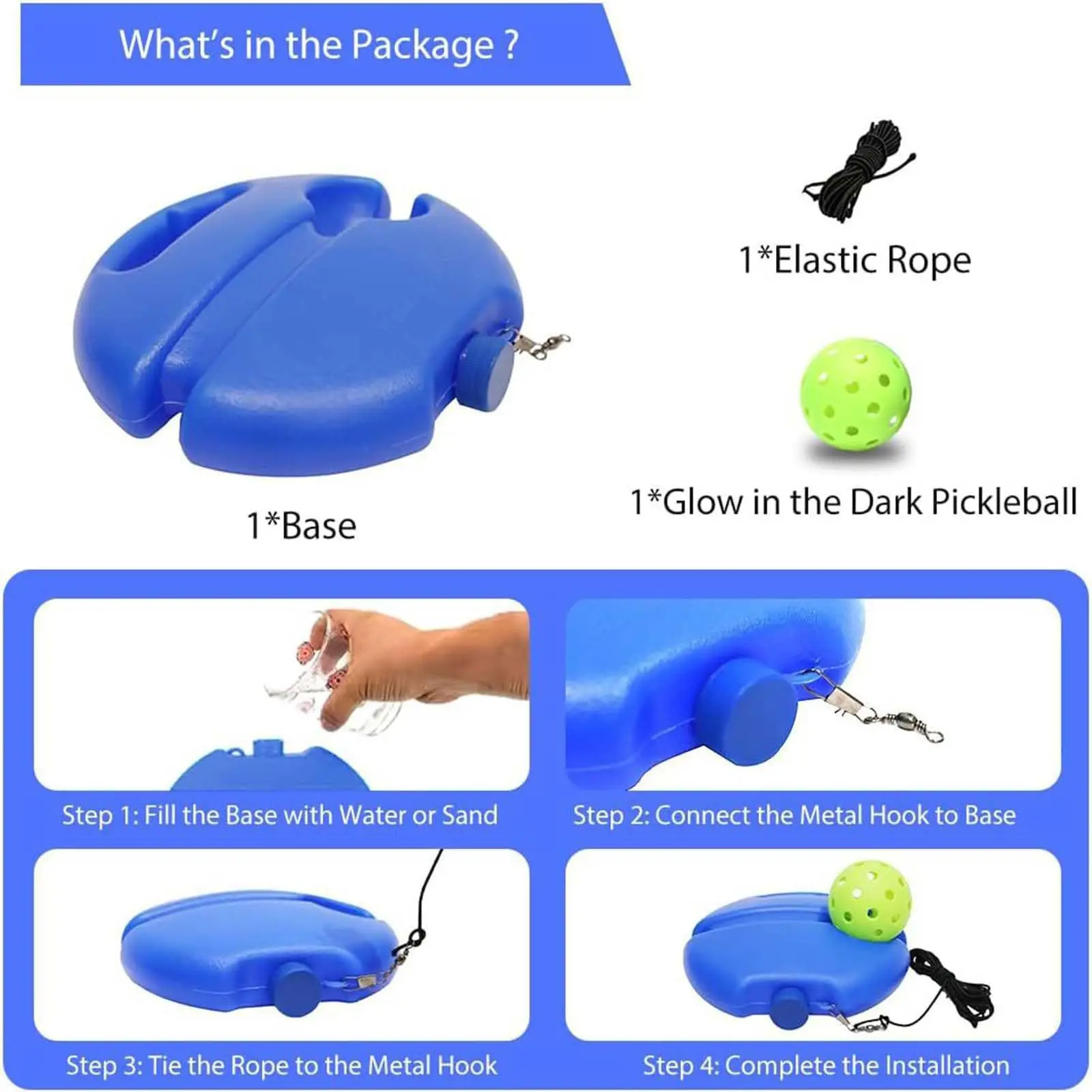 SONGYI Pickleball Trainer High Elasticity Pickleball Rebounder Durable Outdoor Indoor Training Aid Solo Practice for Beginner - Image 5