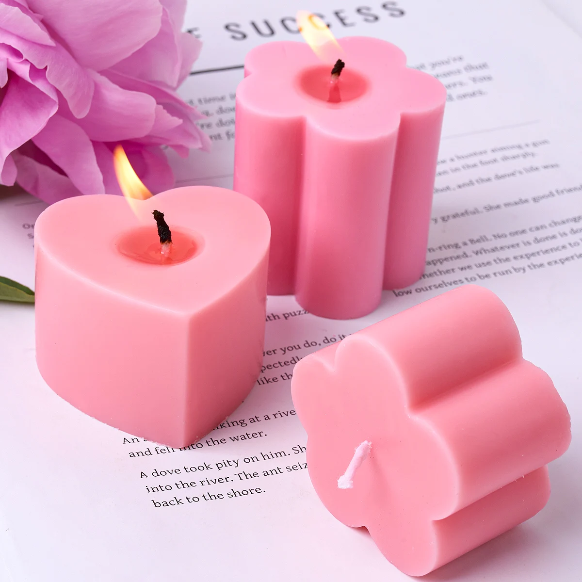 3D Love Flower Candle Silicone - Soap Making Home 评论和价格