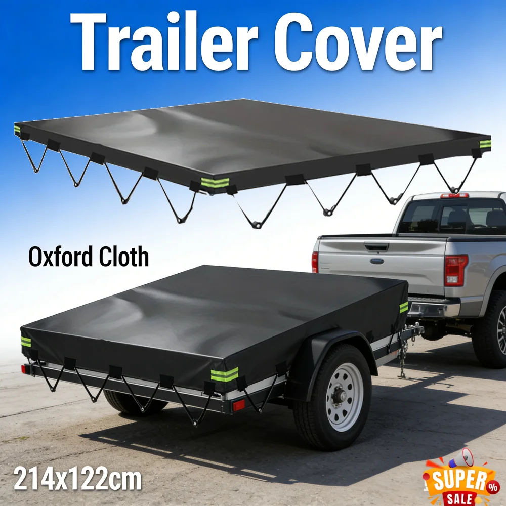 

Водонепроницаемый чехол для прицепа-дачника 214x122 см, сверхпрочная ткань Оксфорд, пылезащитный, с надежной фиксацией для туристических прицепов