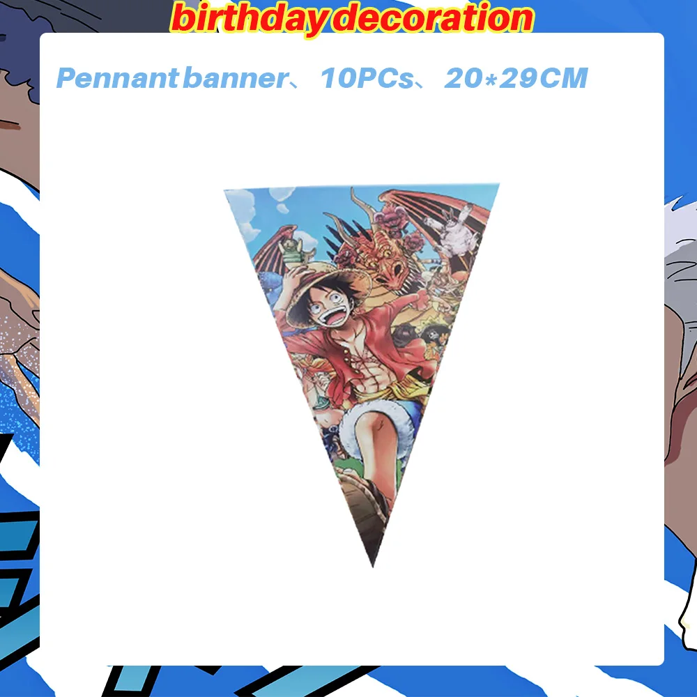 One Piece Geburtstagsparty-Dekorationsset Anime-Figur Luffy Zoro Teller Tischdecke Kuchendekoration Partyzubehör Geburtstagsgeschenke – Detail 20