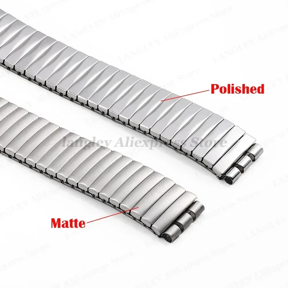 Elastic Metal Watch Band for Swatch Watch 17mm 19mm 20mm Stretch Expansion Stainless Steel Strap Men Women Wristband Accessories