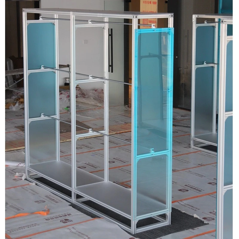 Creative acrylic color wardrobe, simple modern aluminum profile wardrobe, home bedroom storage locker