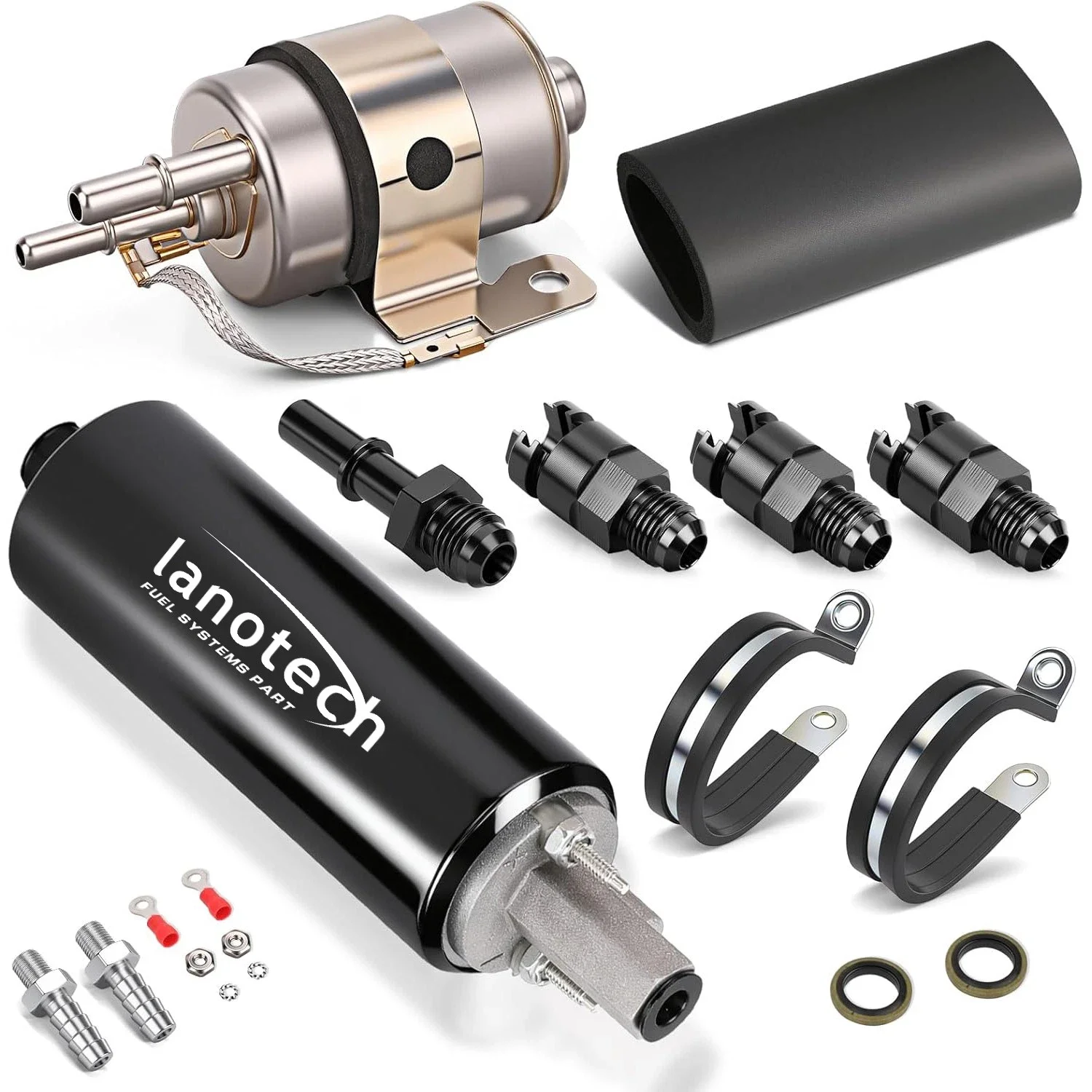 255LPH Inline LS Swap High Pressure EFI Fuel Pump w/Install Kit GSL392
