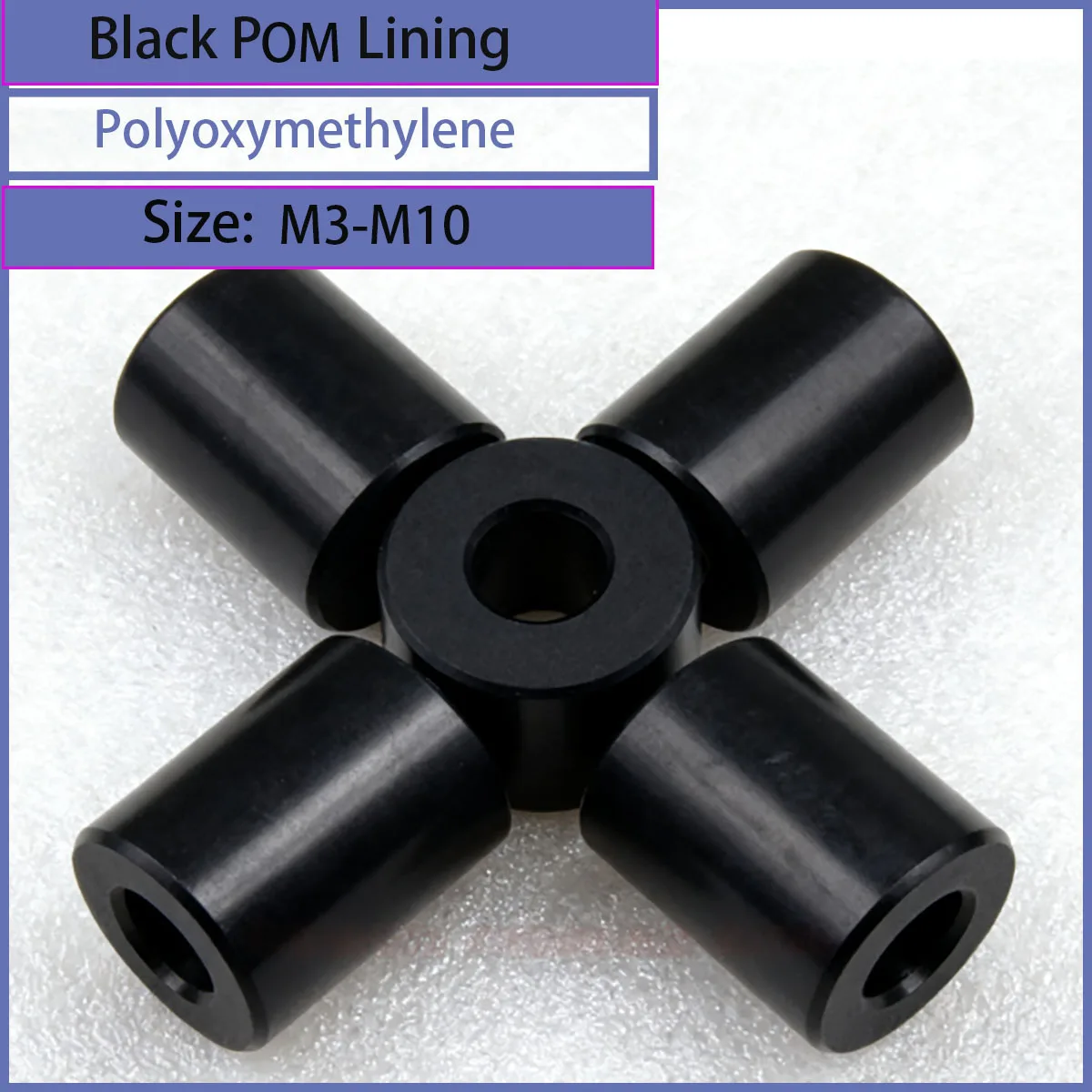 Black POM Bushing M3-M10 - Round Hollow Unthread Standoff Spacer Sleeve Washer, Non-Threaded Plastic Gasket for Mechanical