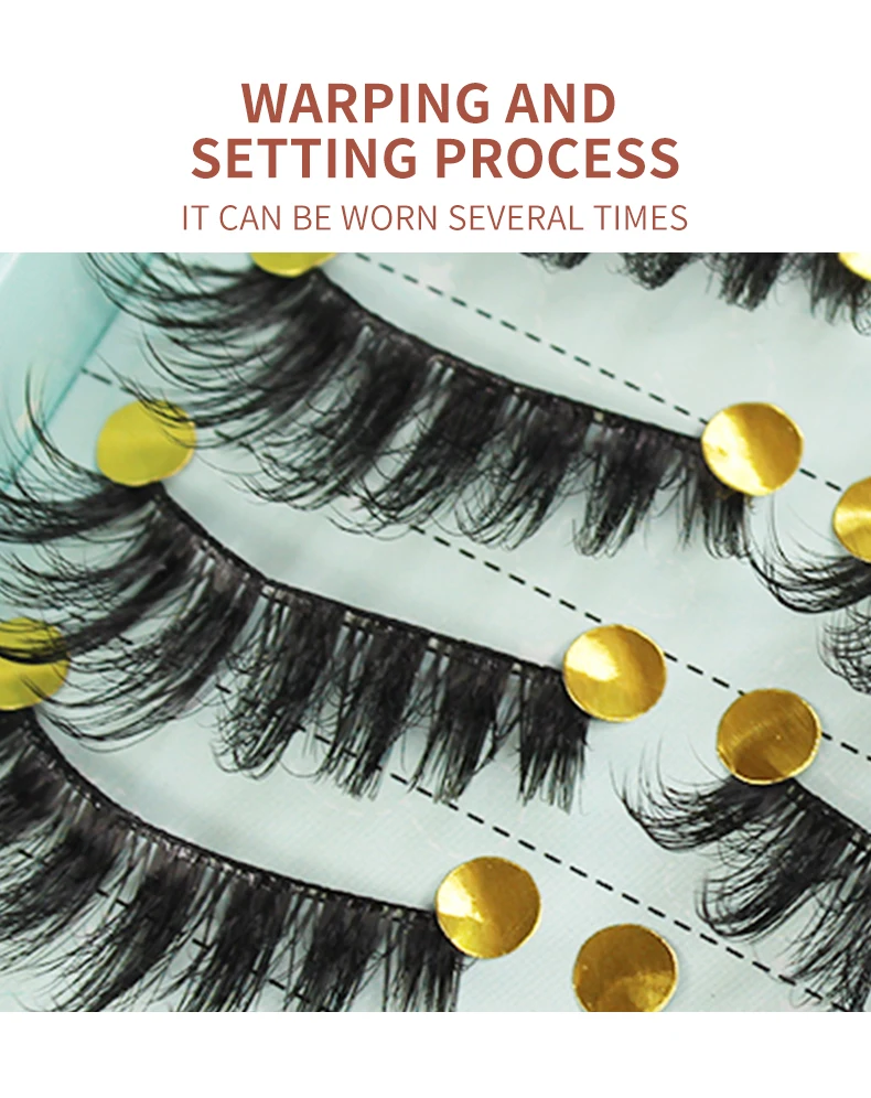 DINGSEN 10 Paar 3D-Wimpern zum Fabrikpreis, Großhandel 3D Handgefertigte Beauty Fans Qingdao Streifen-Kunstwimpern für Make-up – Detail 7