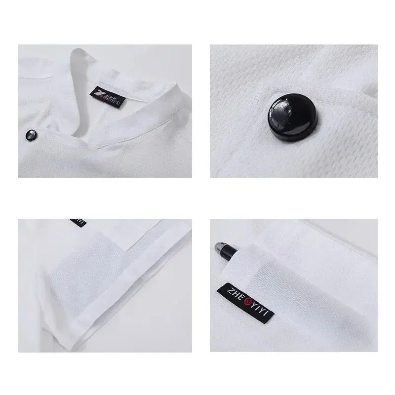 Unisex Restaurant Kitchen Work Shirt Summer Lightweight Breathable Men's Women's Uniform Short Sleeve School Uniform Style