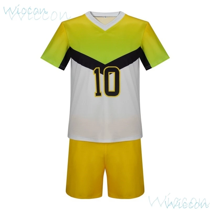 Itachiyama Institute Uniform Sakusa Kiyoomi Anime Cosplay Costume Volleyball Boy NO 10 Uniform SKS Coat T-shirt Set Green Yellow