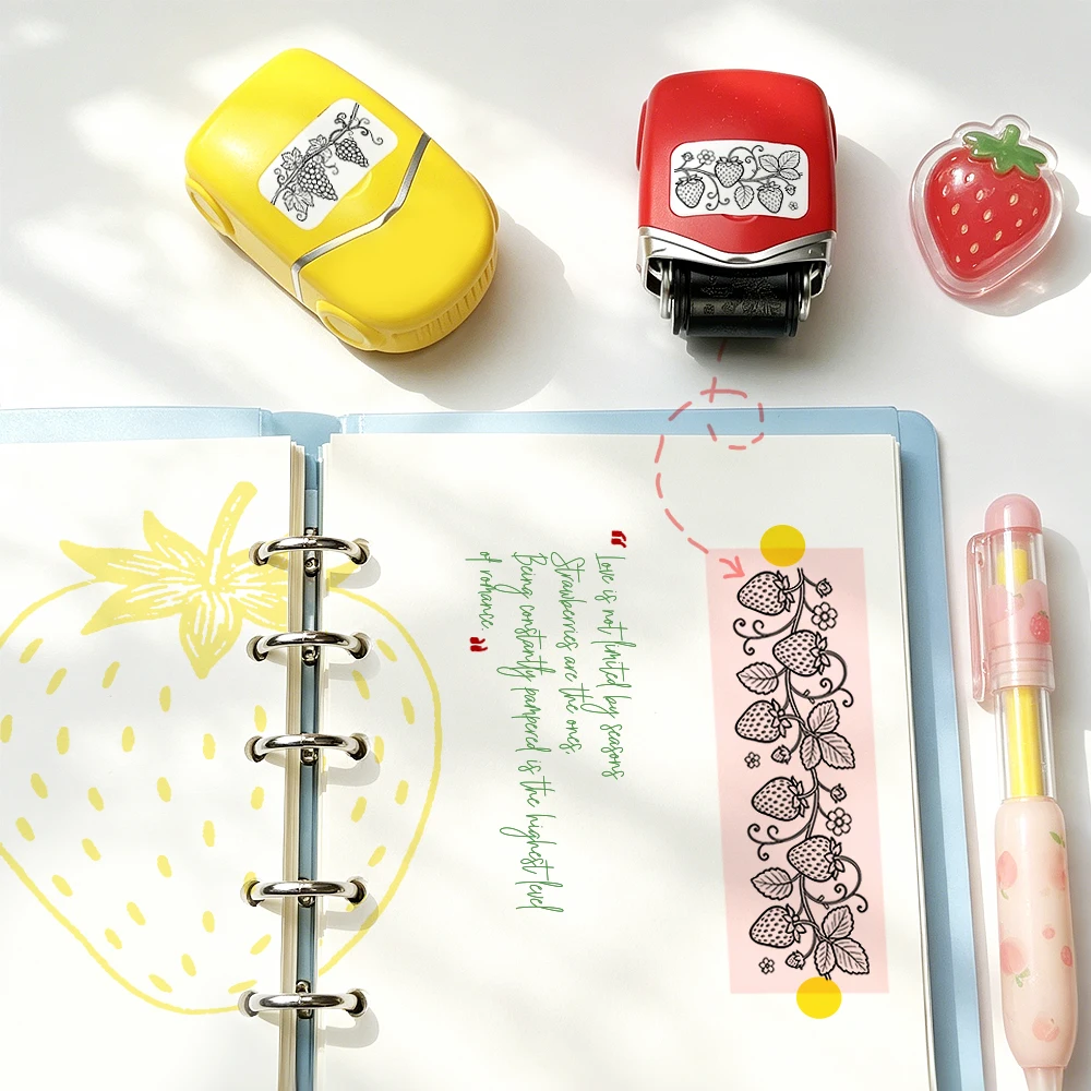 Picture 3: 1 rolling stamp with strawberry /grape patterns. Suitable for scrapbooking, card making, photo albums, note taking