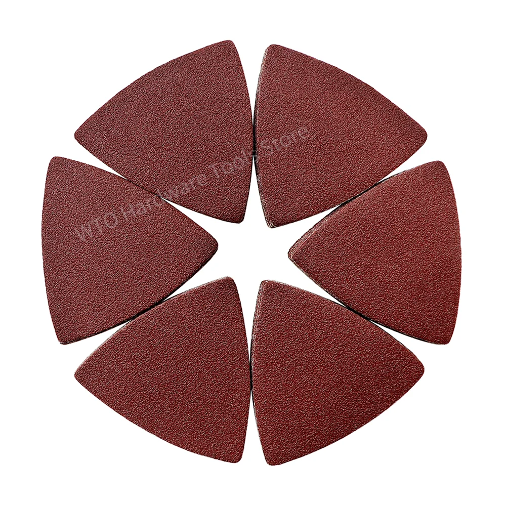 10PCS Triangle Sanding Pads,3-1/8 Inch Hook and Loop Sanding Sheet for Oscillating Multi Tool Sanding, 40/60/80/120/180/240 Grit