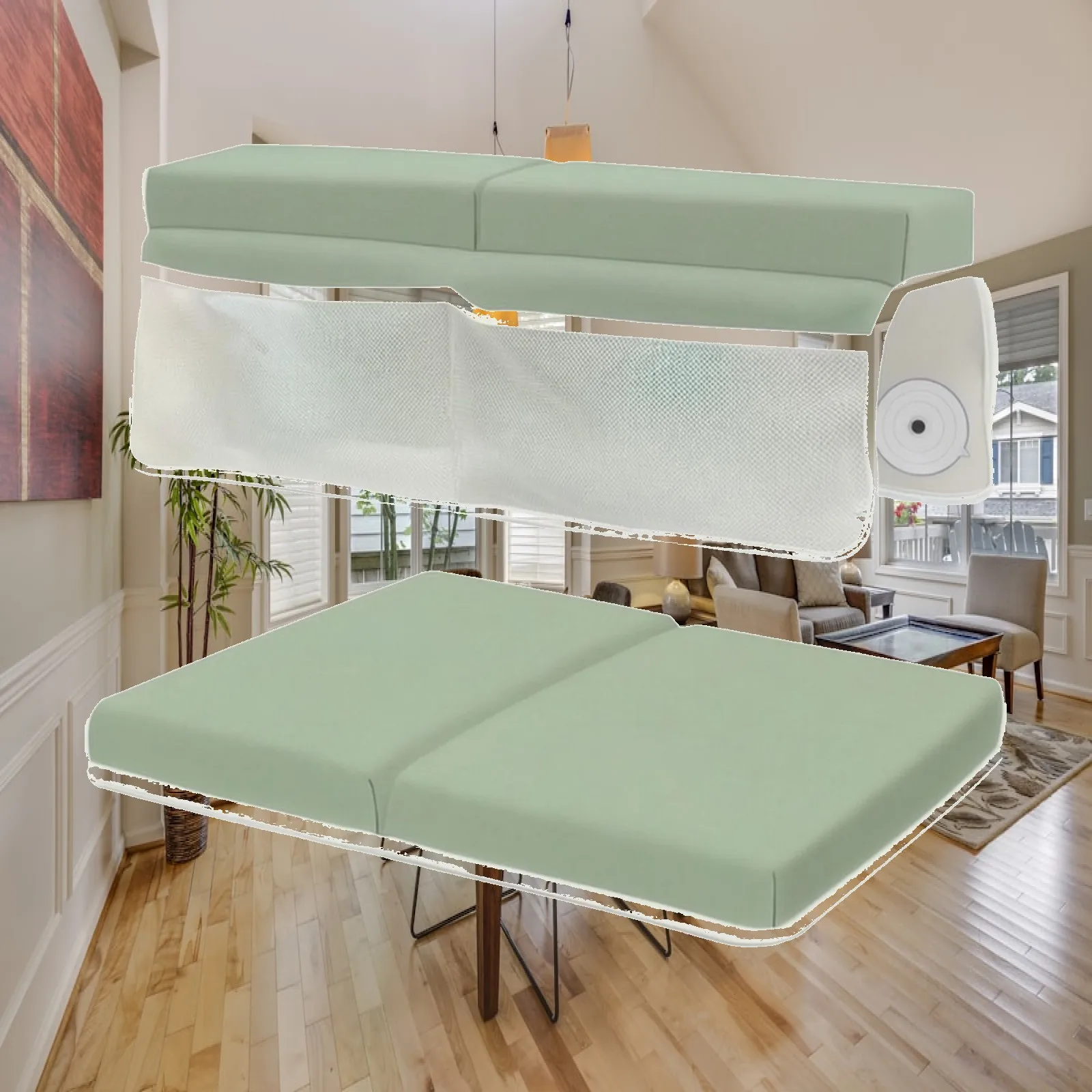 Anti Slip Bathroom Kneeling Mat with Suction Cups and Pocket Foldable Knee Cushion for Shower Cleaning Garden Work