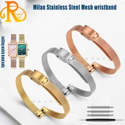 6mm 8mm 10mm 12mm 14mm 16mm Small Size Width Ladies Stainless Steel Buckle Mesh Belt Watch Strap Ultra-thin Steel Bracelets h