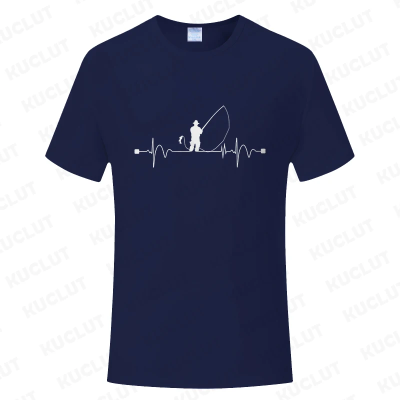 الصيد ECG تي شيرت رجالي مضحك تصميم الجرافيك Y2k بلايز الصيف الذكور الملابس س الرقبة قصيرة الأكمام تيز هدايا لمحبي الصيد