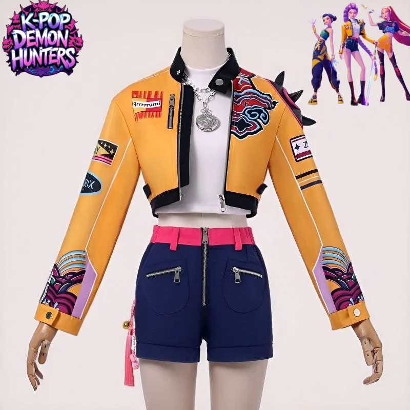 

Персонализированный KPop Охотники на демонов Руми крутой креативный аниме мультяшный узор модный комплект одежды для косплея праздничный подарок