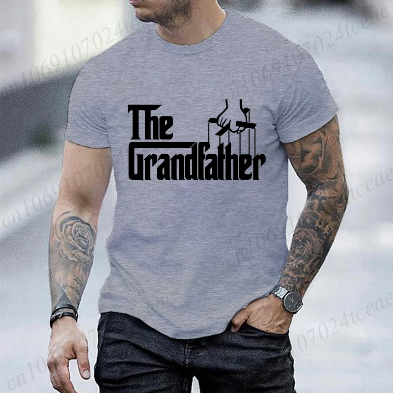 The Grandfather bedrucktes Herren-T-Shirt, Unisex, lässiges Herren-Shirt, modisches Kurzarm-T-Shirt, Opa-Streetwear, Alltags-Komfort-Tops – Detail 5