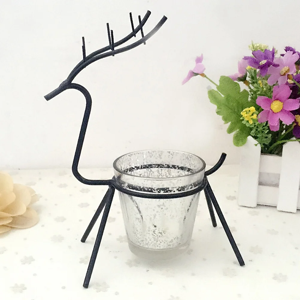 

Christmas Elk Holders Iron Black Rust Resistant Finish For Home Wedding Party Decor Indoor Outdoor Use