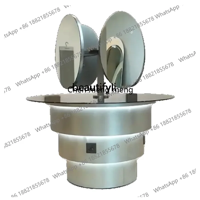 LHY26 ss High-End Barber Shop Dressing Table, 4-Side Mirror, Hair Salon, Hair Cutting Mirror, Stainless Steel, Hot Dyeing Mirror