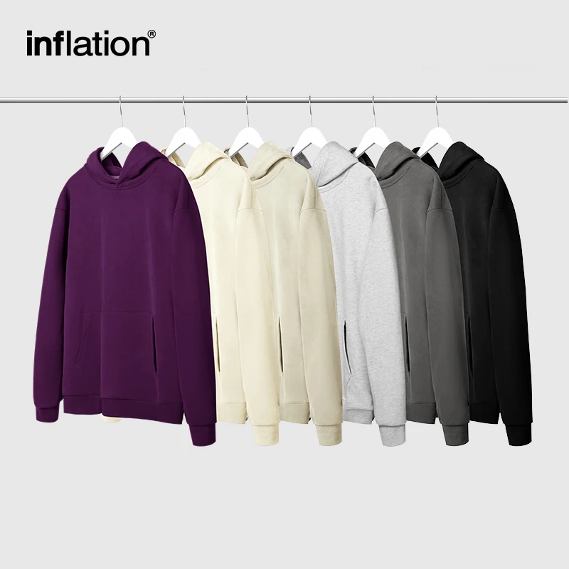 INFLATION 460gsm Heavyweight Premium Hoodies Unisex Multiple Colors Cotton Oversized Streetwear Plain Hoodies