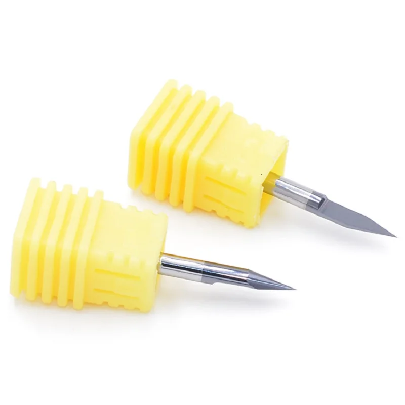 3.175/4/6Mm V รูปร่างด้านล่างคาร์ไบด์ PCB แกะสลัก PCB 3.175Mm CNC Router Bit 10/15/20/30องศาเครื่องตัดเครื่องมือ Serie