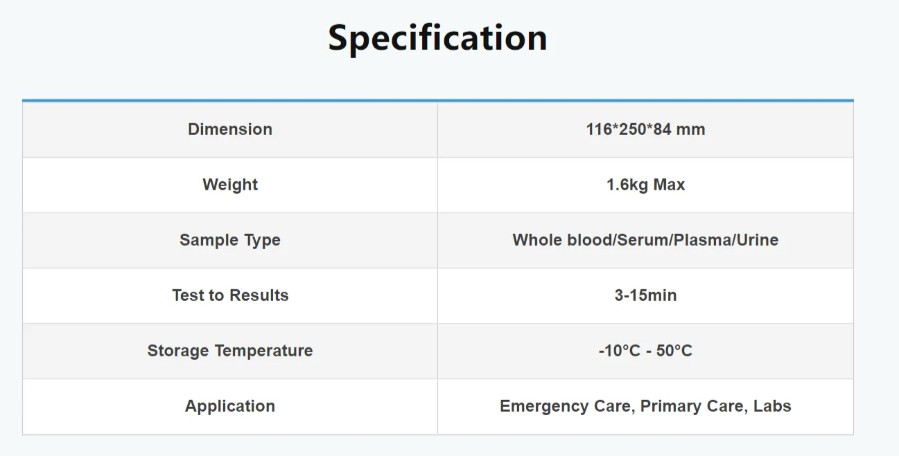 Portable poct Fluorescence Immunoassay Analyzer HBA1C FT3 FT4 PSA