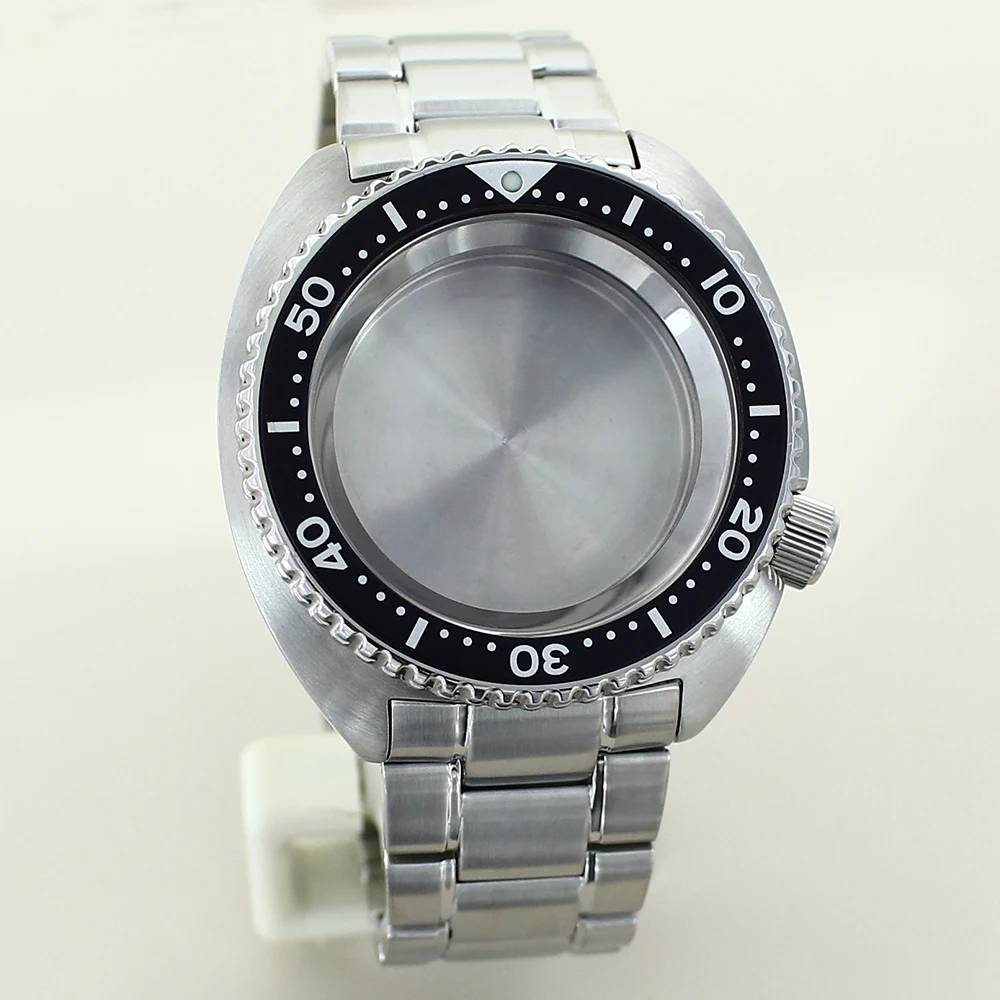 45mm Dive Watch Case Solid 316L Steel Bracelet For Turtle Abalone Seiko NH35 NH36 NH38 NH34 Movement 28.5mm Dial 100M Waterproof