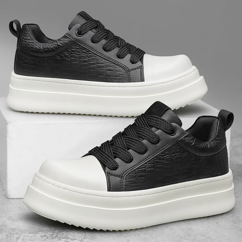 Genuine Leather Men Casual Shoes Classic Comfy Man Sneakers Fashion Vulcanize Shoe Leisure Male Walking Shoe Skateboard Footwear