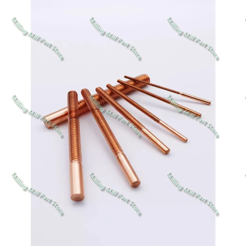 Pure Copper Tapping Electrodes for Spark EDM Thread Electrode Discharge Red Copper Screw Tooth Metric M2-M20