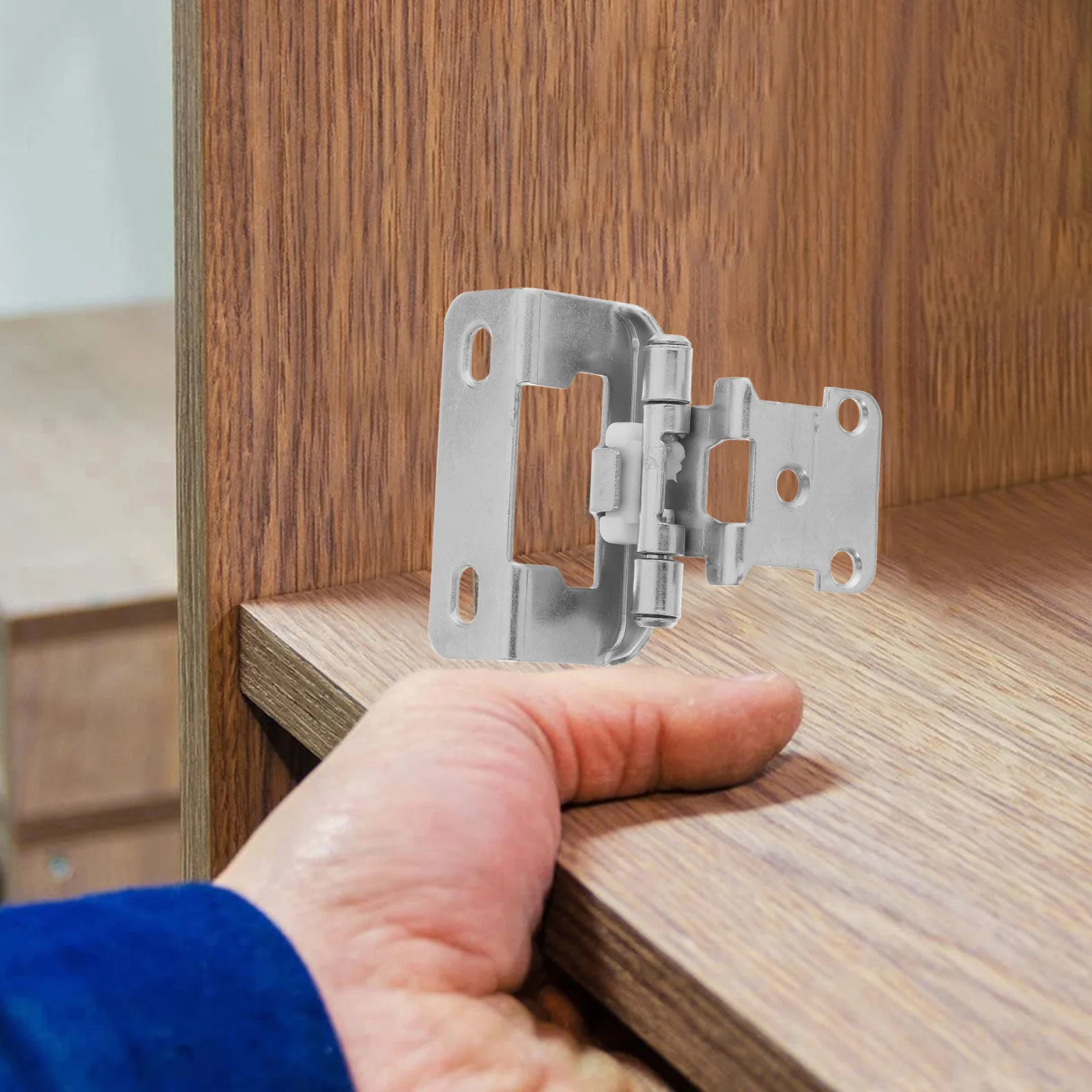 

2pcs Self Closing Hinge Cabinet Doors Brushed Nickel Soft Close Kitchen Semi Wrap Black Hinges Furniture Hardware