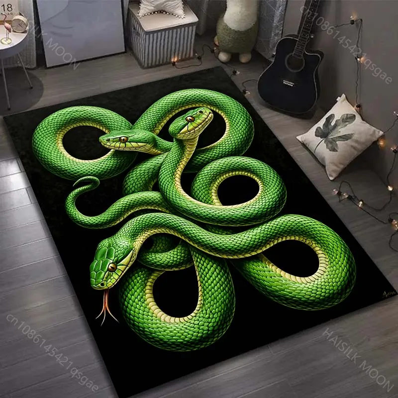Multiple sizes Green snakes intertwined Carpet for Living Room Bedroom Sofa Home Decor Rus Non-slip Floor Mat Luxury Gift