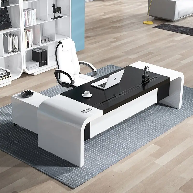 

Painted office boss table simple modern president table large desk supervisor manager computer table and chair combination