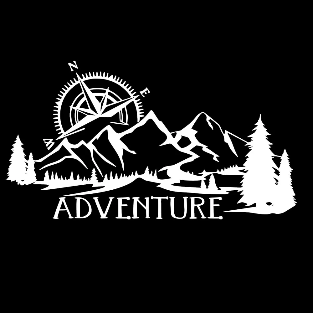 Car Stickers for Large Adventure Vinyl Sticker Camper Van Motorhome Decal Mountain Compass Wall