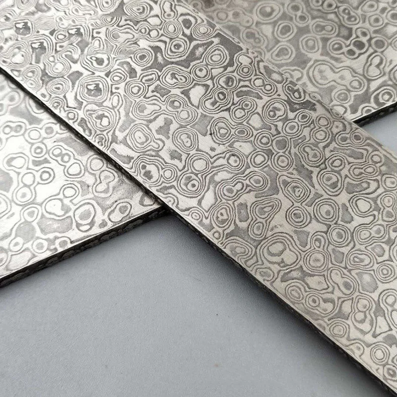 58HRC Damascus Steel Knife Blank Raw Material Steel  Pattern Steel Strip DIY Pattern Thousand Layer Steel 35x5x0.4CM