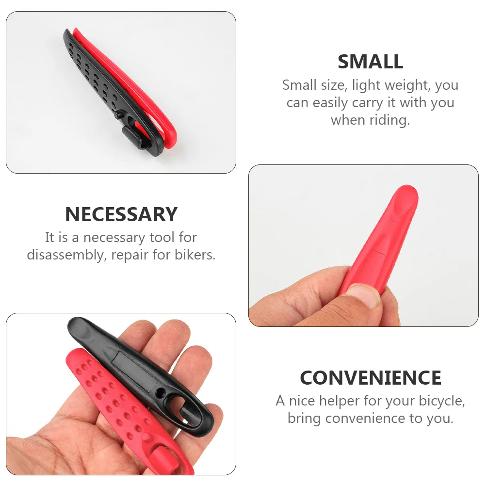 Palancas de neumáticos de bicicleta, juego de herramientas de reparación de barra de palanca ligera de plástico de alta calidad, abridor de neumáticos, Kit de reparación de bicicletas, 4 Uds.