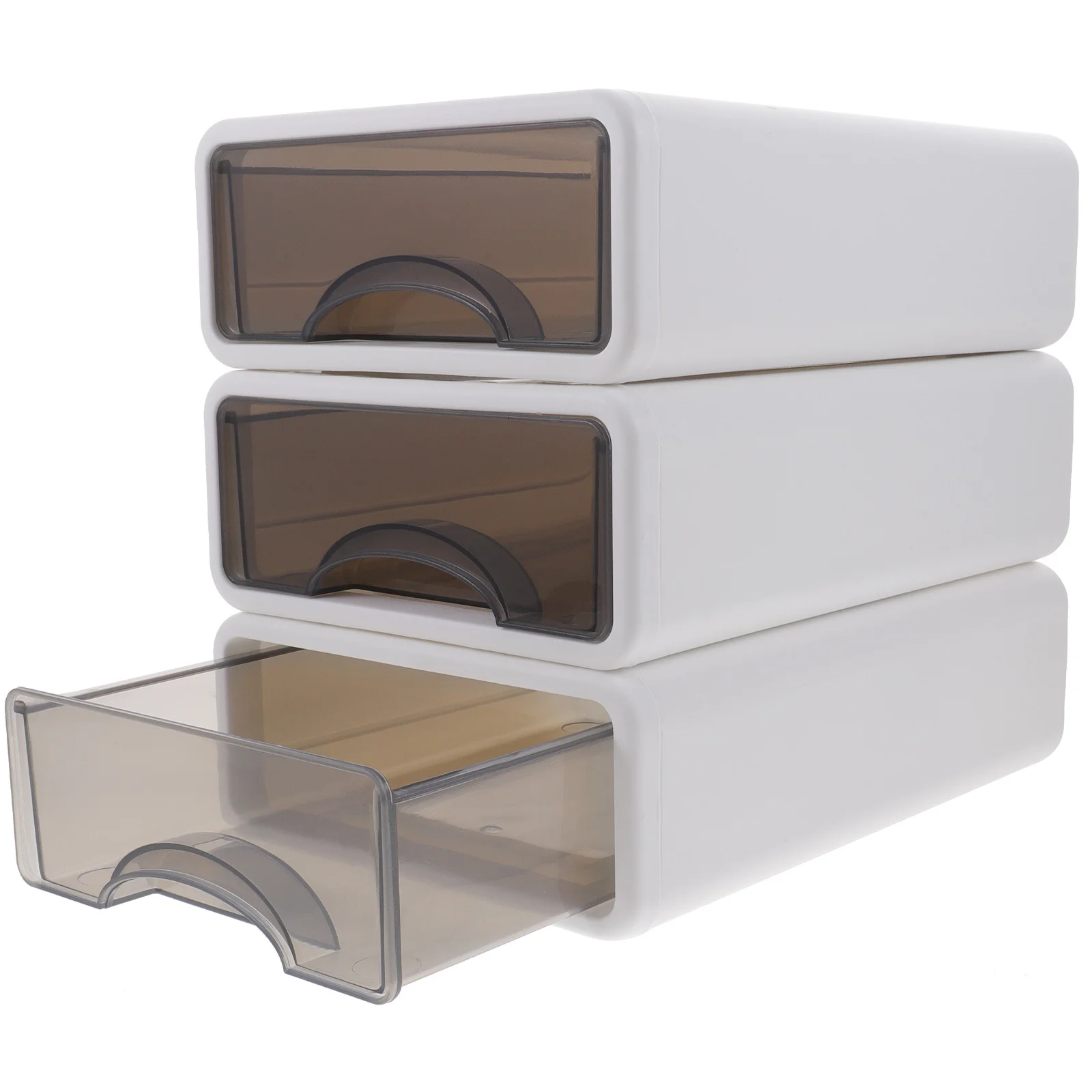 3Pcs Stackable Organizer Drawers Premium PP Material Dustproof Desk Organizer Jewelry Storage Case Drawer Type Storage Box