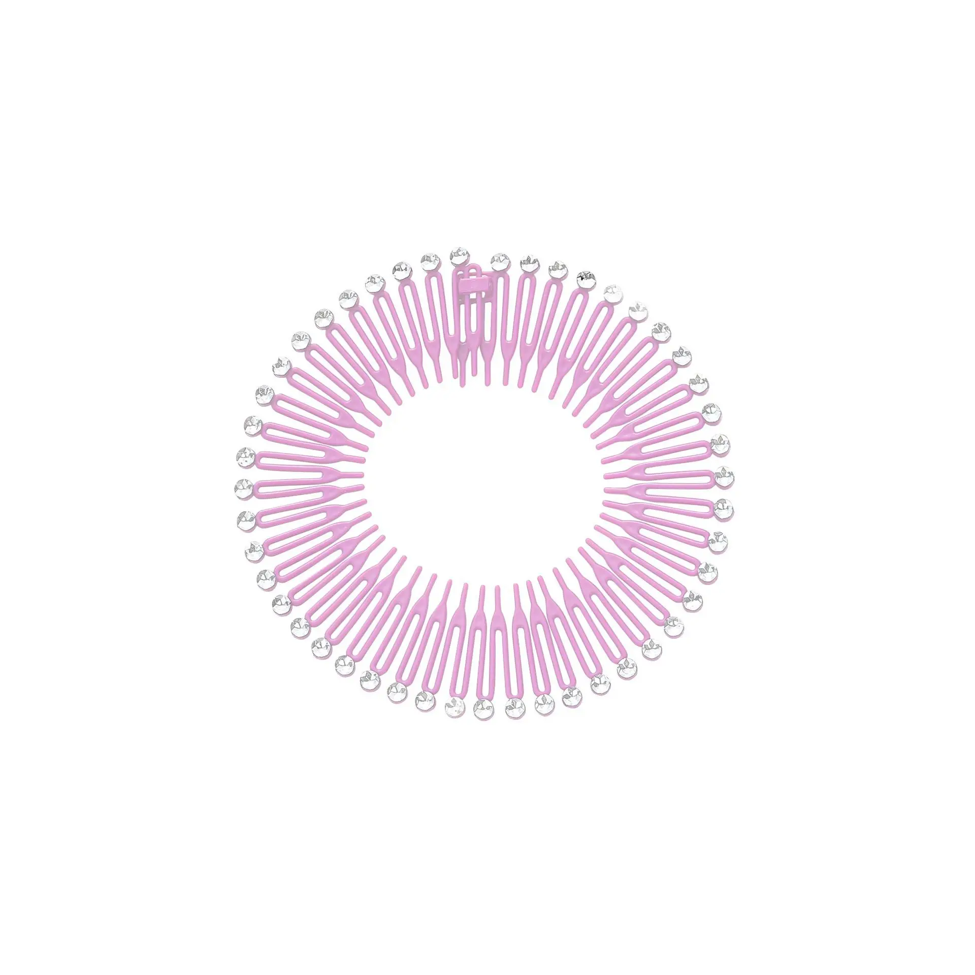 15 Stück volle runde Stretch kamm Stirnbänder flexible Kunststoff Kreis Haar wickel Haarband halter – Detail 16