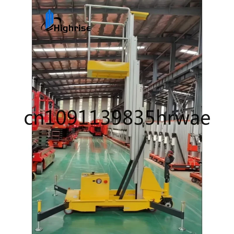 Aluminum Alloy Lift Tables Vertical Single Mast Column Man Lifting Work Platform Lifts Load Capacity 150kg with CE