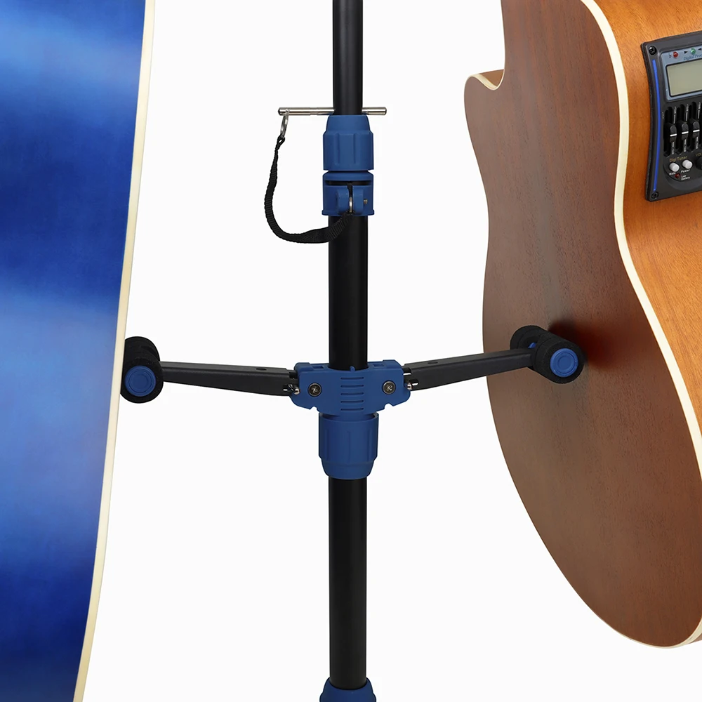 GALUX GS-212 Folding Guitar Stand | Double Support Arms Adjustable Secure Holder for Acoustic Electric Classical Guitars & Bas