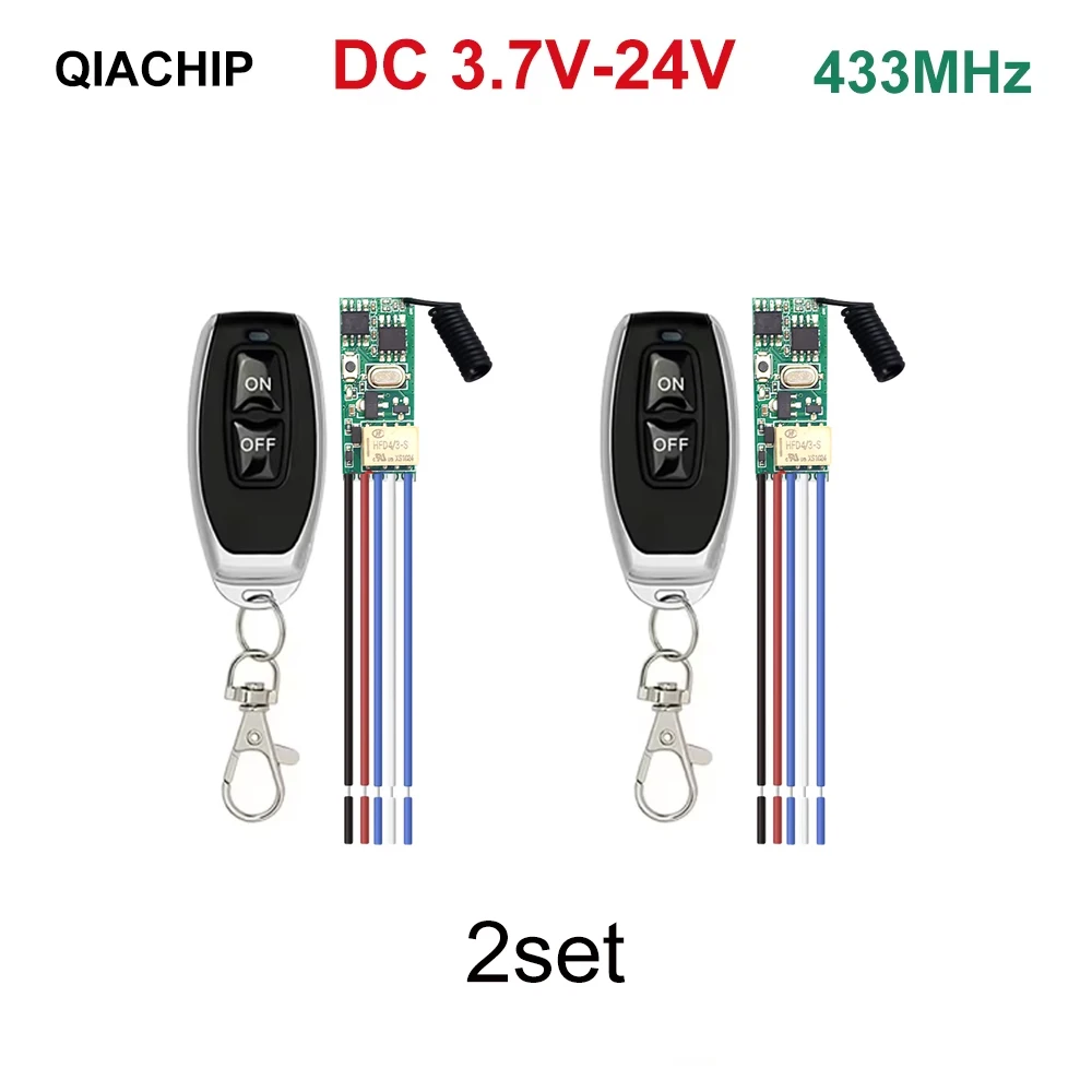 433 MHz Trockenkontakt Drahtloser Fernbedienungsschalter 1 CH RF-Relaisempfänger LED-Lichtsteuerung DIY-Kit DC 5 V 12 V 24 V 433,92 MHz