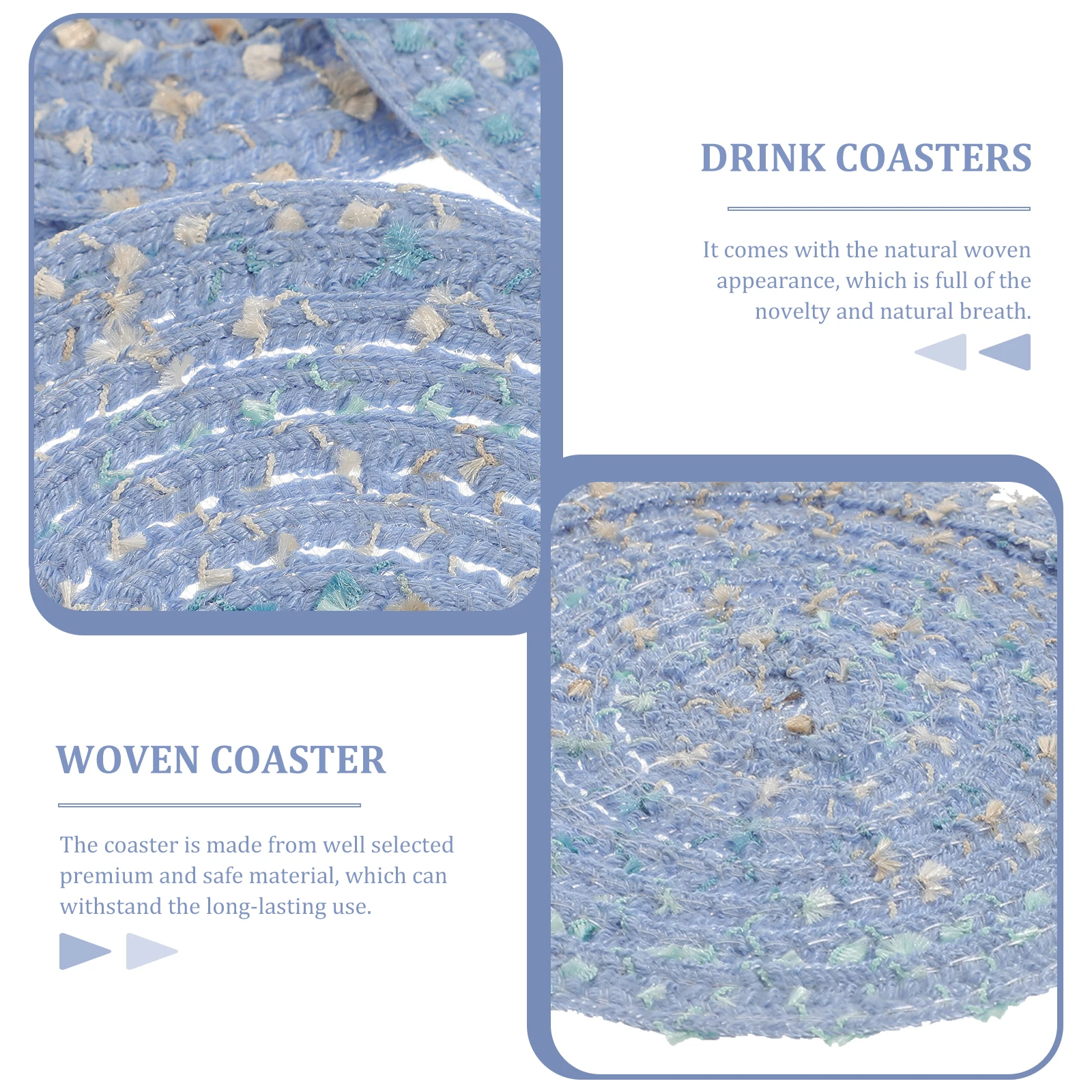 

4Pcs Woven Coasters Round Braided Cup Mats Rustic Coasters Table Mats Absorbent Cup Pads for Home Office