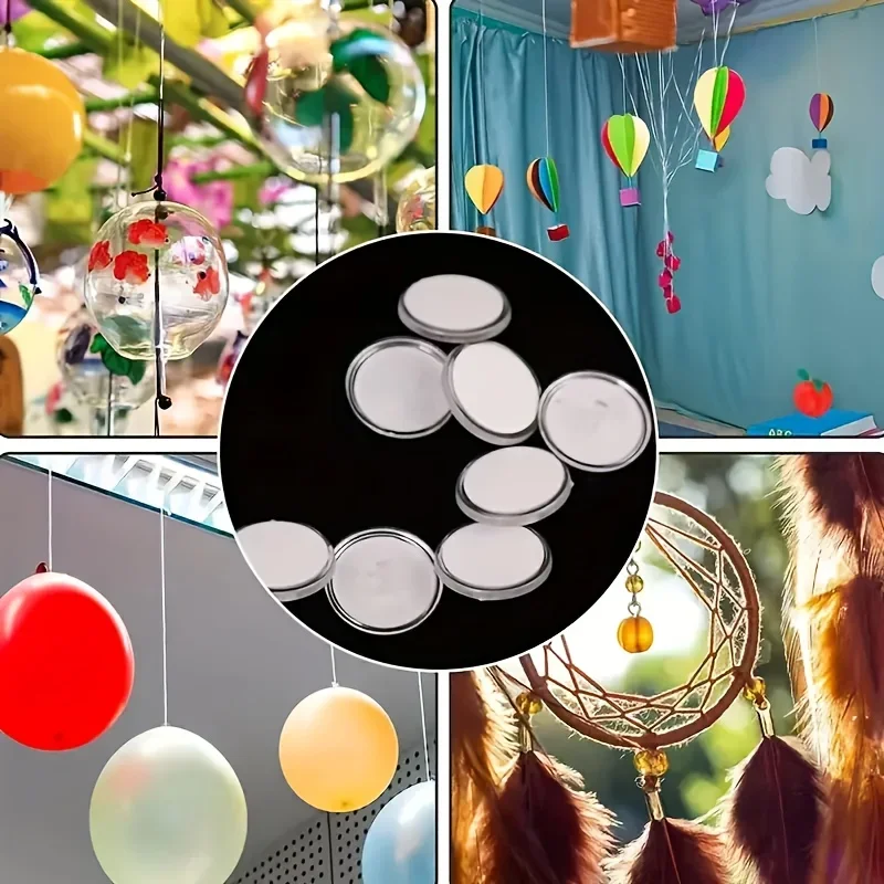 50 Stück/Set Deckenhaken, Starke Transparente Klebehaken - Vorgebohrt, Kein Bohren Nötig, Unsichtbare Wand- und Deckendekorationen