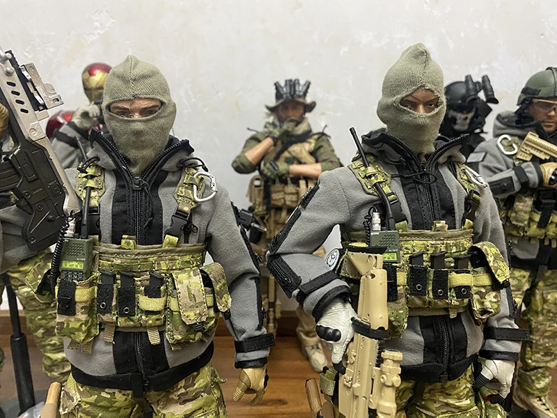 1/6 männer Soldat Gesicht Maske Kalten Kappe Räuber Actical Camouflage Wargame Cp Militärische Hut Zubehör Für 12 Zoll Action Figur modell