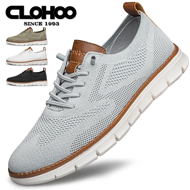 CLOHOO Brand Exclusive Breathable Mesh Athletic Casual Men\'s Shoes Comfortable Soft Sole Hiking Shoes