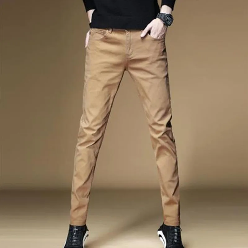 Big Size Men Army Green Streetwear Straight Jeans Spring Summer New Sports Slim Pants Business Fashion Male Casual Trousers 2023