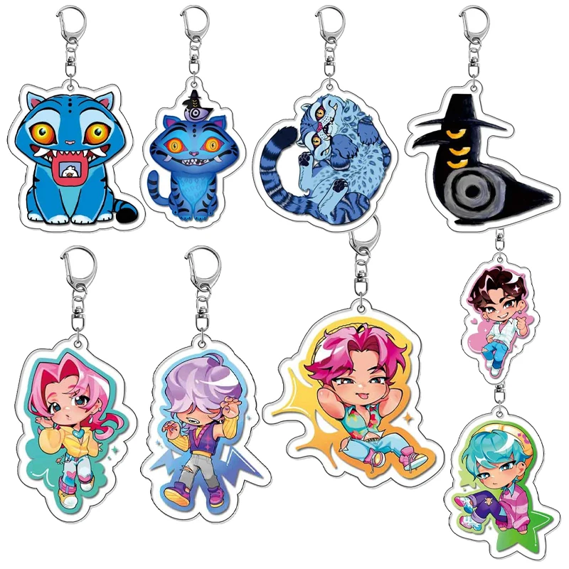 أنيمي Kpop شيطان الصيادين Q نسخة سلسلة مفاتيح مصنوعة من الأكريليك Kawaii شخصيات كرتونية حقيبة إكسسوارات جذابة قلادة ديكور هدايا اللعب #1