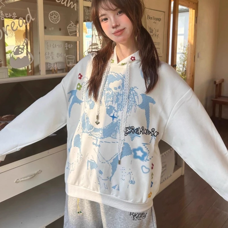 Deeptown Japanese Style Harajuku Hoodies Women Y2k Kawaii Anime Zip Up Coats Casual Oversized Cutecore Bunny Hoodies Aesthetics
