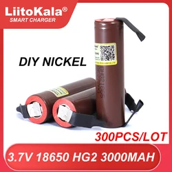 300 sztuk 100% nowy oryginalny HG2 18650 3000mAh baterie 3.6V rozładowania 3.7v moc akumulator DIY nikiel US/ue wolne od podatku