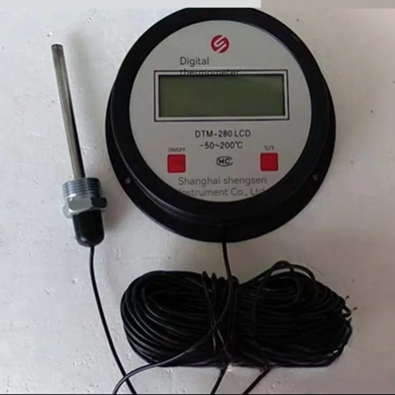 10 meter battery type digital thermometer digital display thermometer -50-200 degree threaded probe