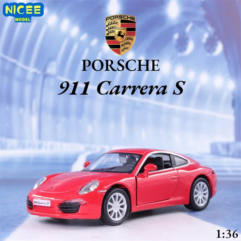 1:36 Porsche 911 Carrera S Sports Car Pull Back Car Model Car Metal Alloy Toy Car For Kid Gifts Collection F204