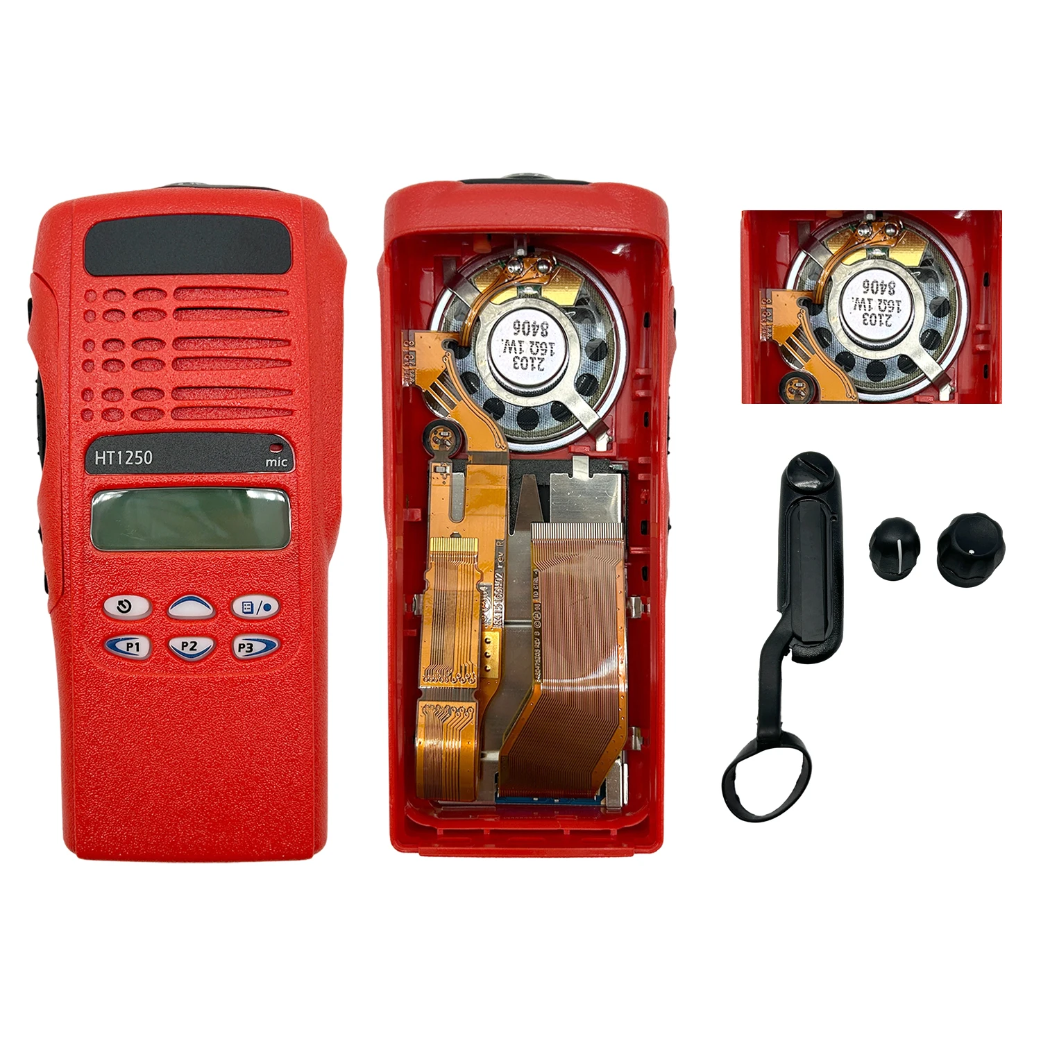 Red Walkie-talkies Ersatz Reparatur Gehäuse Fall Kit Shell Für HT1250 GP338 Zwei Weg Radio Mit Lautsprecher & LCD