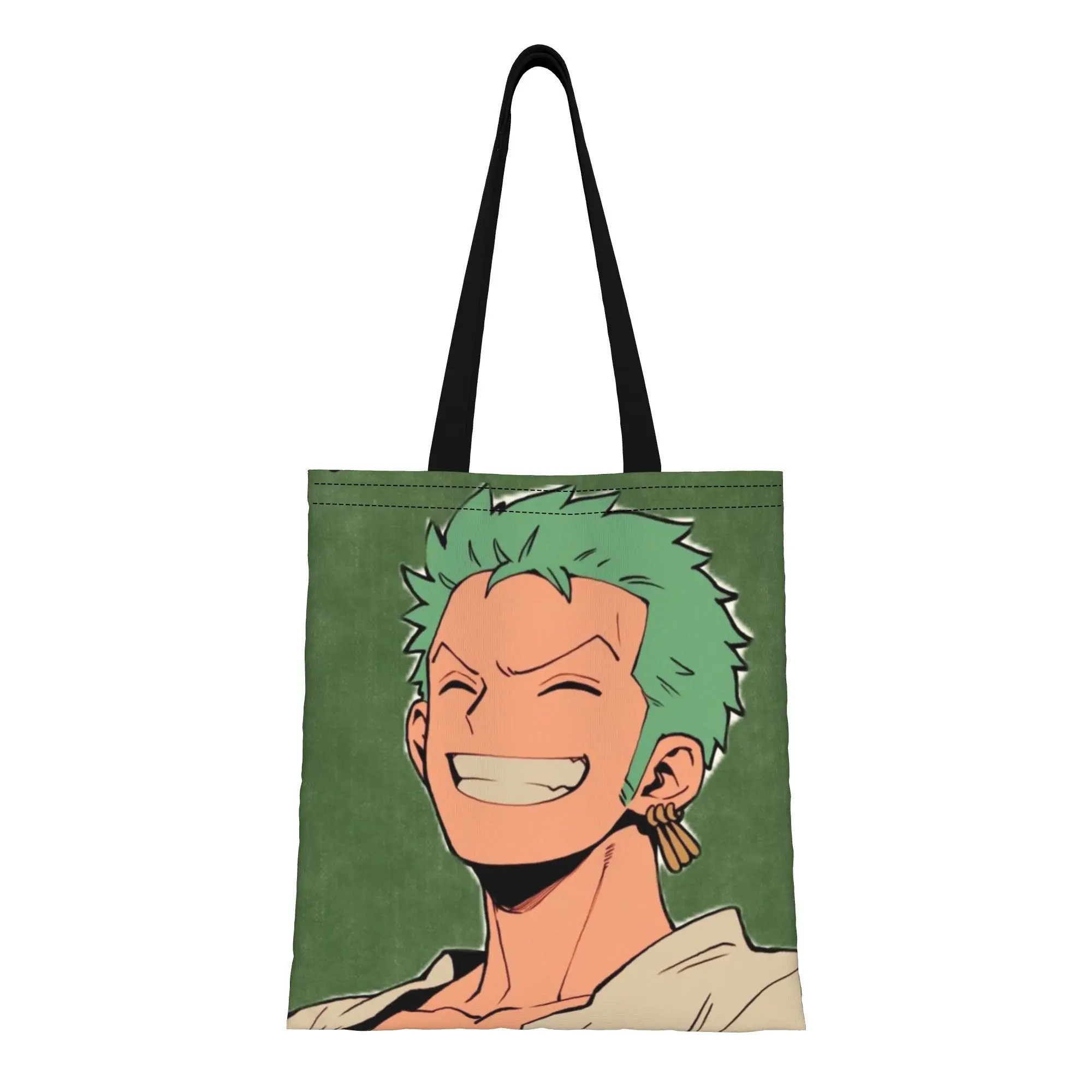 Back to school season Pirate King Anime One Piece Canvas Tote Bag Perfect for Grocery Women's Top-Handle Bags